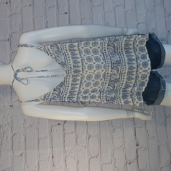 Spaghetti Strap Forever 21 Blue White Paisley Cami Top Women Plus 3x 22 - Picture 3 of 7